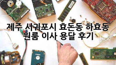 제주 서귀포시 효돈동, 하효동 원룸 이사 용달 후기