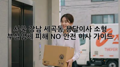 서울 강남 세곡동 용달이사 소형: 부실업체 피해 NO! 안전 이사 가이드
