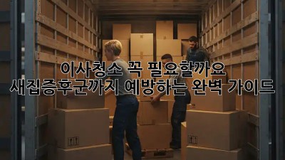 이사청소, 꼭 필요할까요? 새집증후군까지 예방하는 완벽 가이드
